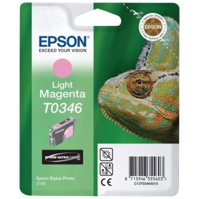 Epson Chameleon T0346 Ultrachrome Ink, Ink Cartridge, Light Magenta Single Pack, C13T03464010 Epson Chameleon T0346 Ultrachrome Ink, Ink Cartridge, Light Magenta Single Pack, C13T03464010